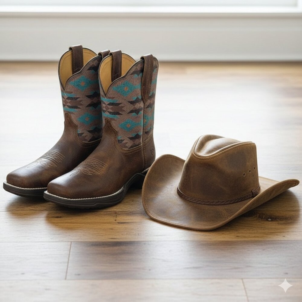 Ariat Anthem Shortie Savanna Western Boot Dry Taupe Turquoise Aztec - Size 7 - Picture 14 of 14